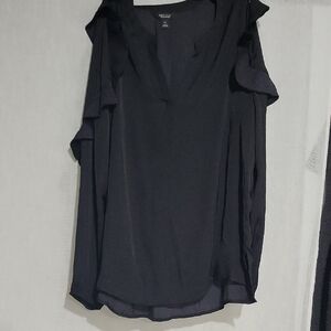 Simply Vera Vera Wang Black Ruffle Blouse